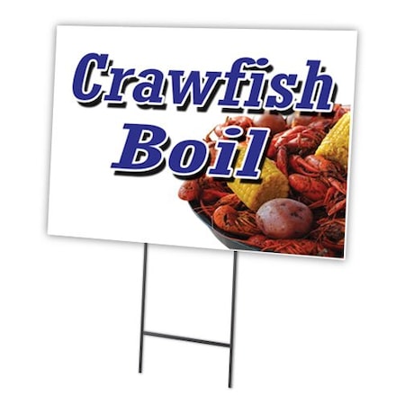 Signmission Crawfish Boil Yard Sign & Stake outdoor plastic coroplast window, C-2436-DS-Crawfish Boil C-2436-DS-Crawfish Boil